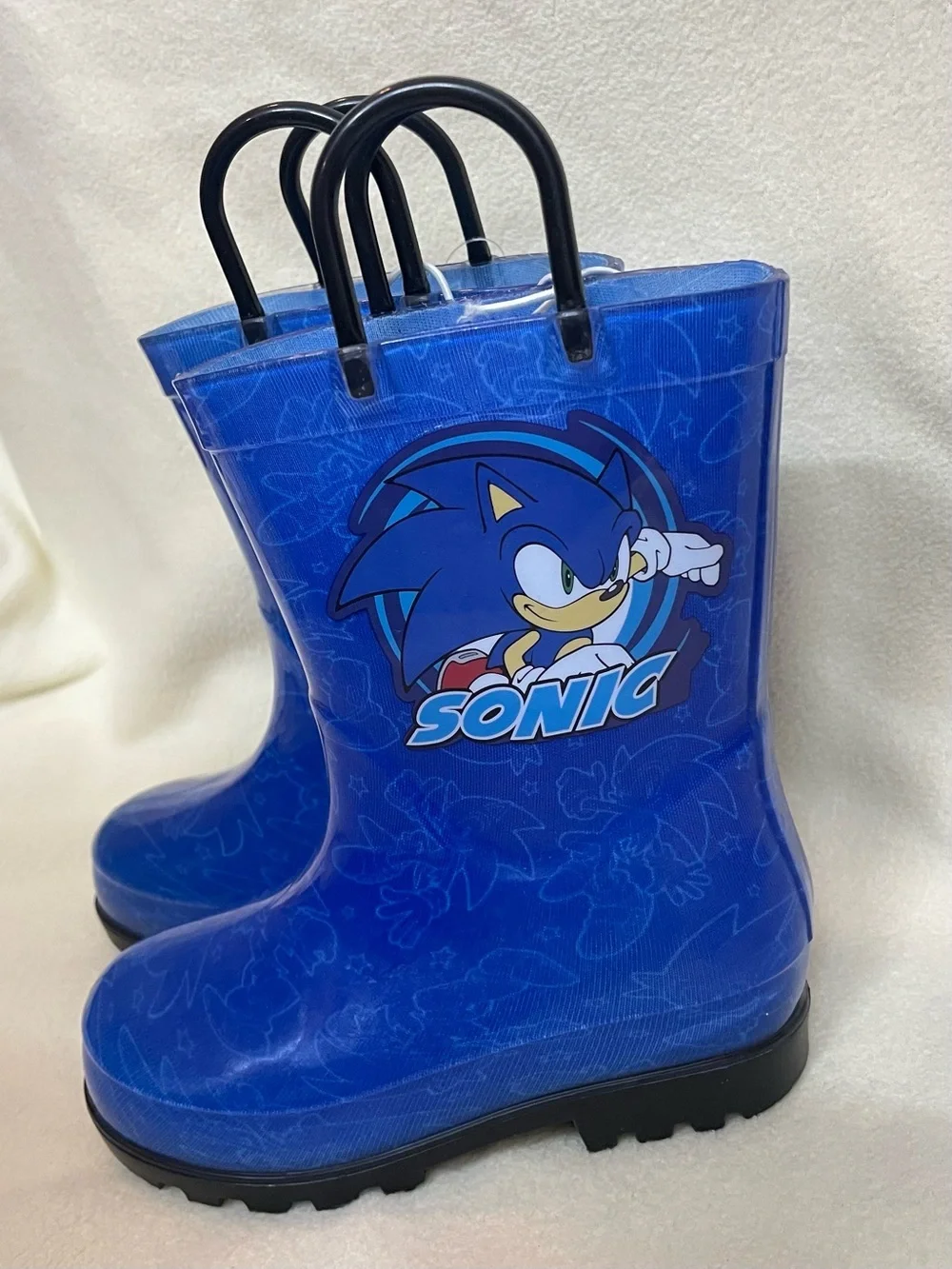 Sonic the Hedgehog Kids Blue Rain Boots Size US 7/8